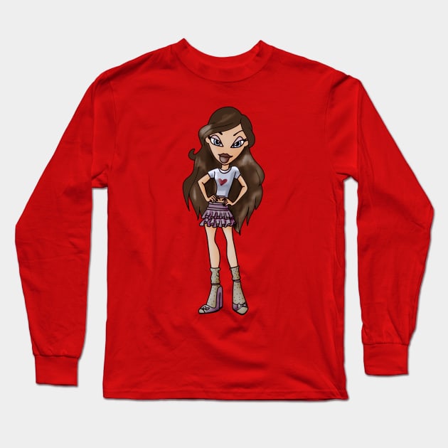 Kid girl pretty sassy look Kids & Teens Long Sleeve T-Shirt by CreativeToonsTV